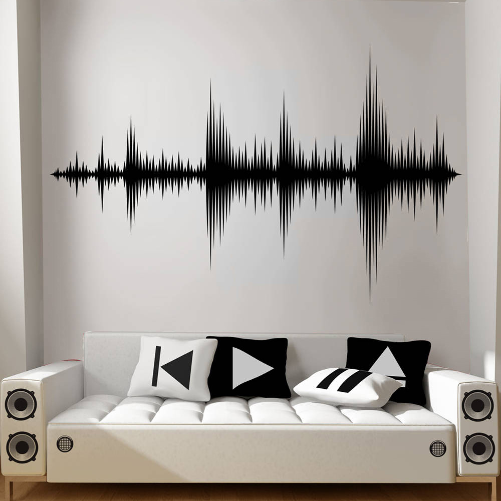 Audio Music Remove - Removível Audio Wave Wall Decal, Sound