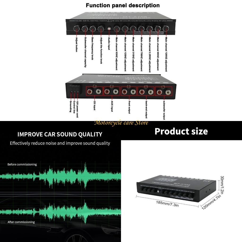 Audio Music Equalizer - Equalizador de Carro Inovador de 7