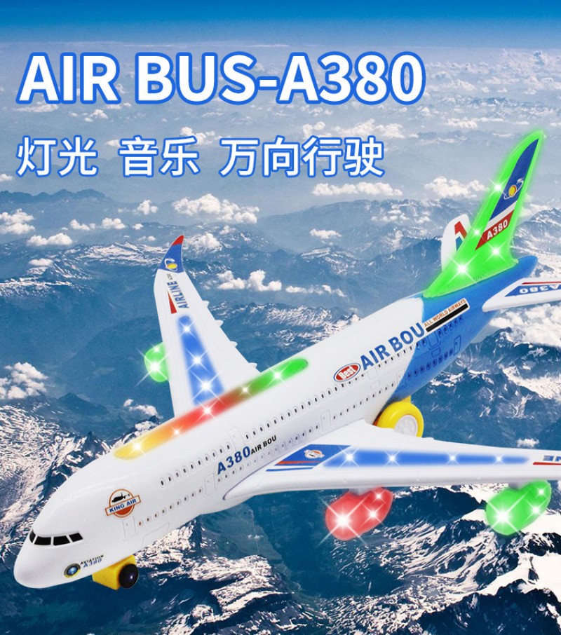 Audio Music Car - Avião Elétrico Grande Modelo A380 com