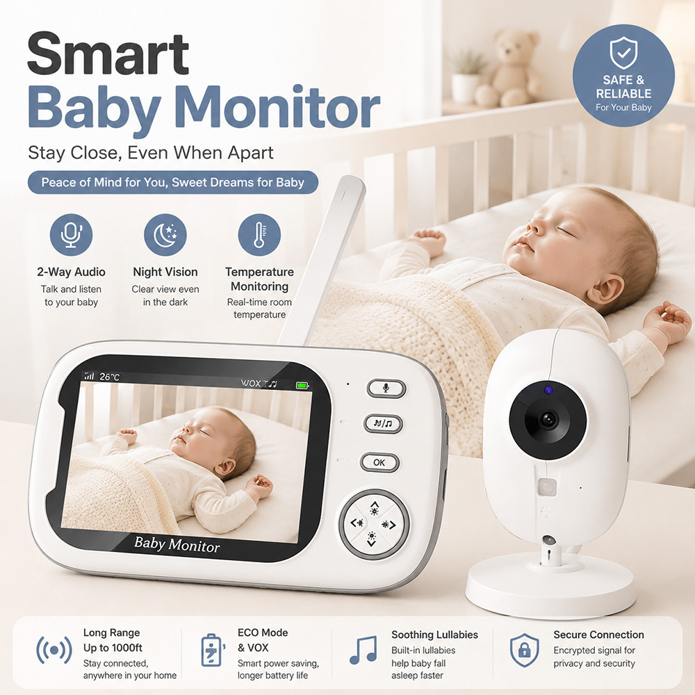 Monitor de Bebê de 3,5 polegad - Audio Music Videos avaliação e preço